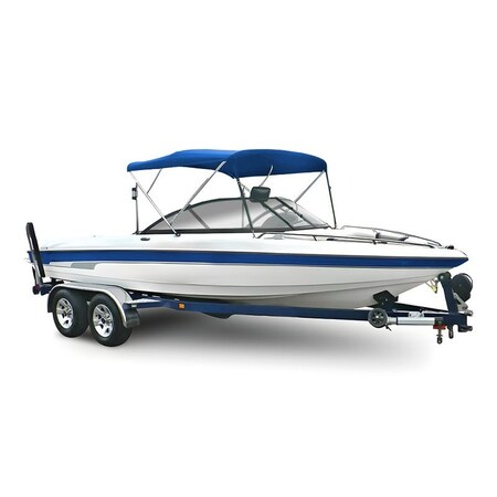 Eevelle 3 Bow Bimini Boat Top with Hardware 72in LONG, 54in HIGH, Fits 54in-60in - Pacific Blue SSE-543B60-PBL